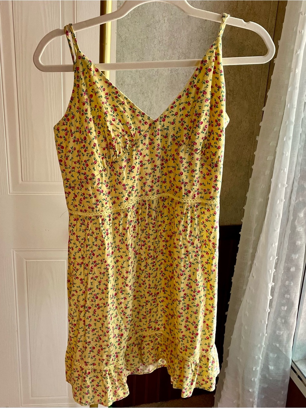 City Triangles Yellow Ditsy Floral Mini Dress Juniors 15 Cottagecore